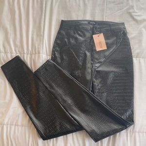 Black Faux Leather Pants
